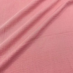 Tessuto Doppia Garza di Cotone Rosa Antico | Tessuti Lupo