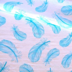 Tessuto Doppia Garza di Cotone Piume Blu Turchese | Tessuti Lupo