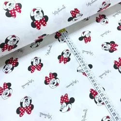 Tessuto Doppia Garza di Cotone Minnie Mouse | Tessuti Lupo