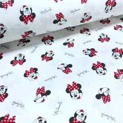 Tessuto Doppia Garza di Cotone Minnie Mouse | Tessuti Lupo