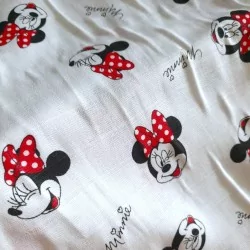 Tessuto Doppia Garza di Cotone Minnie Mouse | Tessuti Lupo