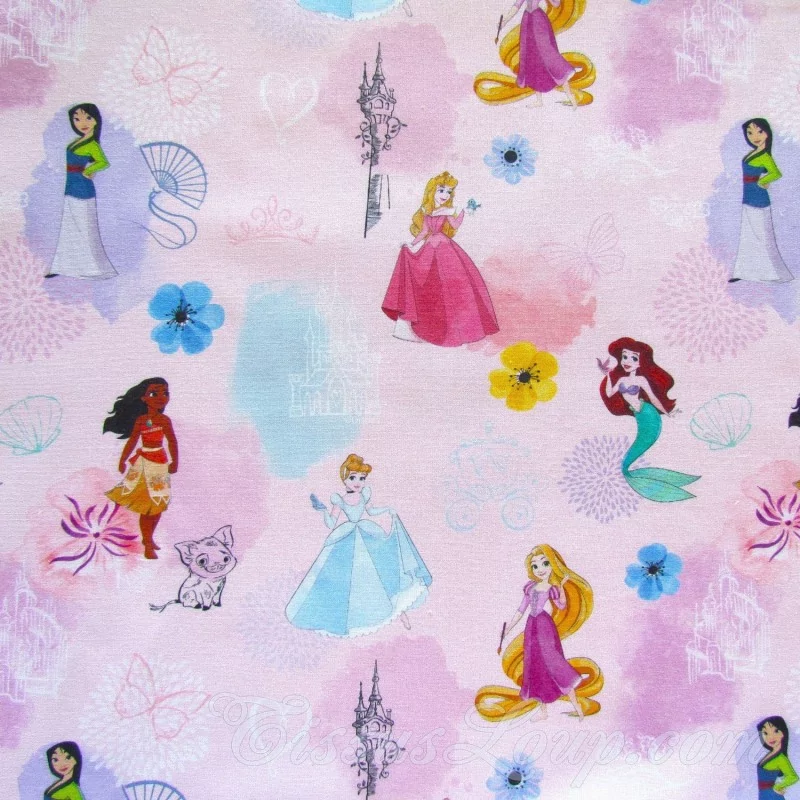 Tessuto Cotone Principesse Disney | Tessuti Lupo