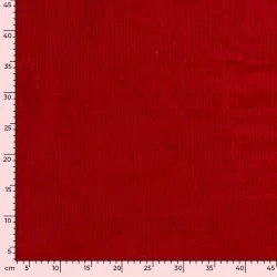 Tessuto Velluto a Coste Stretch Rosso larghe coste 4,5 mm | Tessuti Lupo