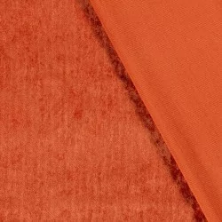 Tessuto Velluto a Coste Scolorito con Costine Sottili Stretch in Terracotta | Tessuti Lupo