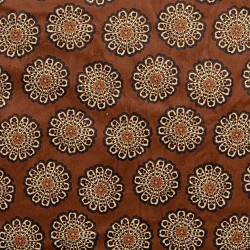 Tessuto scamosciato marrone fiori mandala doppia faccia pelliccia nocciola | Tessuti Lupo