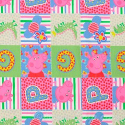 Tessuto Jersey Peppa Pig in Patchwork