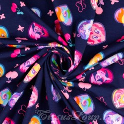 Tessuto Jersey cotone My Little Pony Fondale blu marino Il mio piccolo Pony | Tissus Loup