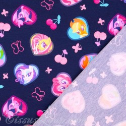 Tessuto Jersey cotone My Little Pony Fondale blu marino Il mio piccolo Pony | Tissus Loup
