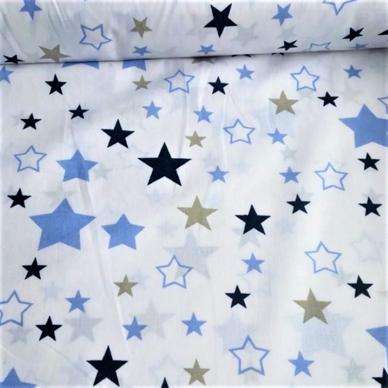 Tessuto stelle blu e grigie — 1